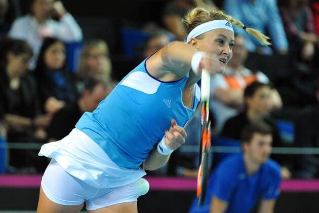 Tennis, FedCup, Frankreich - Italien Kristina Mladenovic (FRA) TENNIS : Fed Cup - FRA vs ITA - 06 02 16 TennisMagazine Panoramic 