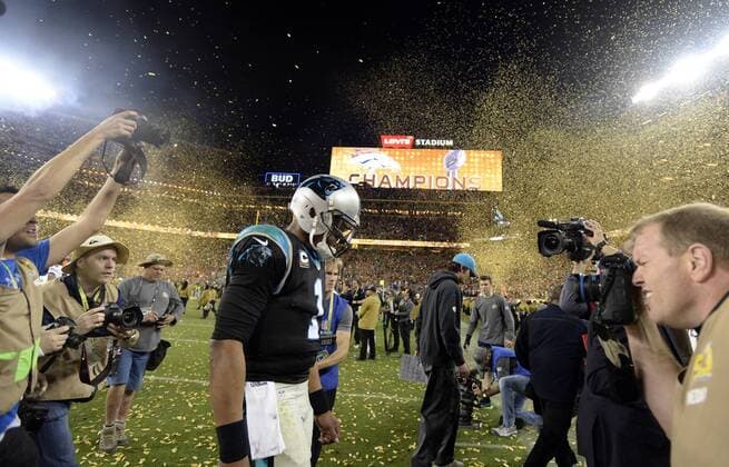 Feb. 7, 2016 - Santa Clara, California, U.S.- Carolina Panthers quarterback CAM NEWTON (1) walks off the field following a 24-10 loss to the Denver Broncos in Super Bowl 50 at Levi s Stadium. NFL American Football Herren USA 2016 - Super Bowl 50 - ZUMAm67_