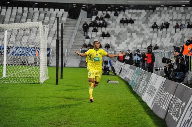 Fußball, Coupe de France, Girondins Bordeaux - FC Nantes Johan Audel (fcn) - Fussball Frankreich, Coupe de France, Girondins Bordeaux vs. FC Nantes - 10 02 2016 ThierryBreton Panoramic 