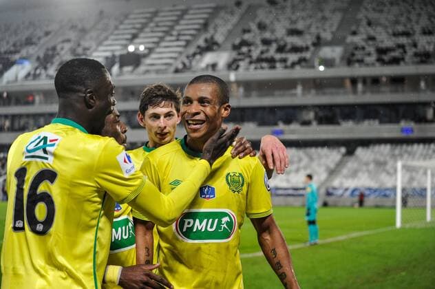 Fußball, Coupe de France, Girondins Bordeaux - FC Nantes Johan Audel (fcn) - Fussball Frankreich, Coupe de France, Girondins Bordeaux vs. FC Nantes - 10 02 2016 ThierryBreton Panoramic 