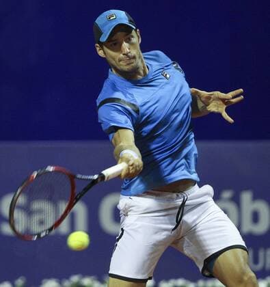 Serbian Dusan Lajovic in action against Austrian John Isner during their match of the ATP Tennis Herren Buenos Aires tennis tournament at the Buenos Aires Lawn Tennis Center, in Buenos Aires, Argentina, 10 February 2016. ATP Buenos Aires tennis tournament !ACHTUNG: NUR REDAKTIONELLE NUTZUNG!  BAS 20160211-635907642349366720