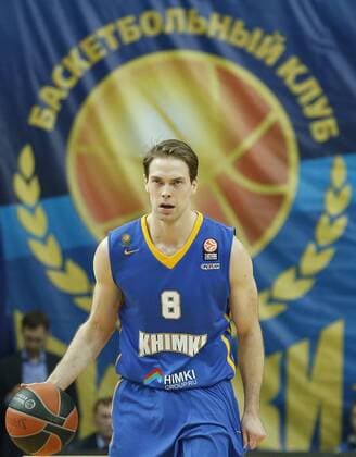 MOSCOW, RUSSIA. FEBRUARY 11, 2016. Khimki s Petteri Koponen in action in the 2015 16 Season Euroleague Top 16 Group F Round 7 basketball match against Real Madrid at Dynamo Sports Palace in Krylatskoye. Real Madrid won the game 93:82. Mikhail Japaridze TASS  TS01704E