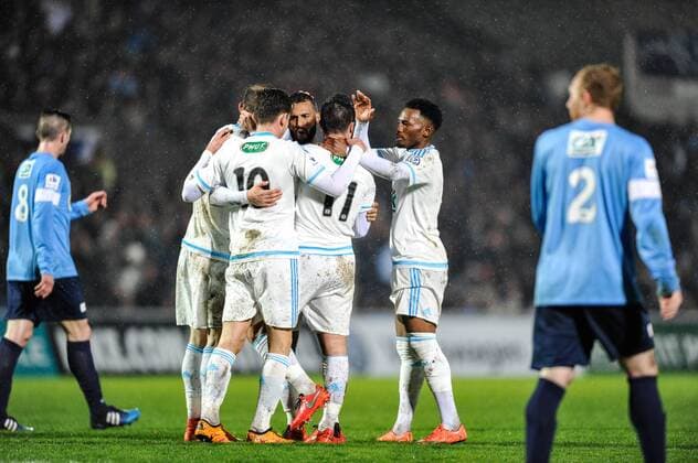 Bilder des Tages - SPORT Romain Alessandrini (om) FOOTBALL : FC Trelissac vs Olympique Marseille - - Achtelfinale Coupe de France - 11 02 2016 ThierryBreton Panoramic 
