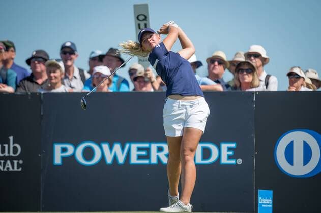 ISPS Handa NZ Women s Open --- Golf --- Day 1 --- 12 02 2016 Christchurch, New Zealand - February 12, 2016 - Emily Kristine Pedersen of Denmark tees off during day one of the ISPS Handa New Zealand Women s Open at Clearwater Golf Club on February 12, 2016 in Christchurch, New Zealand.