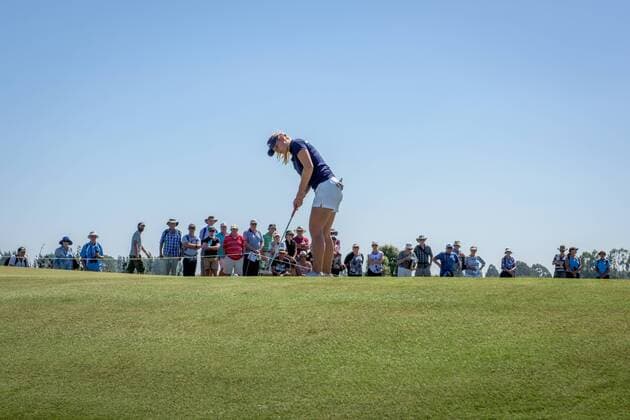 ISPS Handa NZ Women s Open --- Golf --- Day 1 --- 12 02 2016 Christchurch, New Zealand - February 12, 2016 - Emily Kristine Pedersen of Denmark putts during day one of the ISPS Handa New Zealand Women s Open at Clearwater Golf Club on February 12, 2016 in Christchurch, New Zealand.