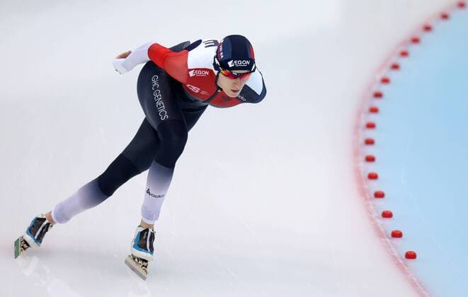 MOSCOW REGION, RUSSIA. FEBRUARY 12, 2016. Martina Sablikova of the Czech Republic competes to win gold in ladies 5000m at 2016 ISU World Single Distances Speedskating Championships in Kolomna, Moscow Region. Sergei Savostyanov TASS  TS0171D8
