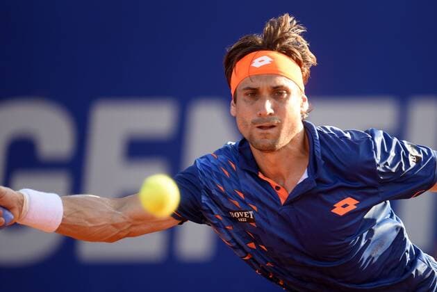 Spanish David Ferrer returns the ball to countryman Nicolas Almagro during the semifinals match of the tennis ATP Tennis Herren Tournament of Buenos Aires, Argentina, 13 February 2016. ATP TOURNAMENT OF BUENOS AIRES !ACHTUNG: NUR REDAKTIONELLE NUTZUNG!  BAS20 20160213-635910002437378702