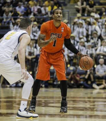 Feb 13 2016 - Berkeley U.S. CA - OSU G 1 Gary Payton scored 10 points 5 rebounds 2 assist 4 steals and 1 block shot set up Beavers offense during the NCAA College League USA Men s Basketball game between Oregon State Beavers and the California Golden Bears 71-83 lost at Hass Pavilion Berkeley Calif. NCAA Men s Basketball 2016: Oregon State vs Cal FEB 13 - ZUMAc04_