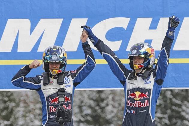 Motorsport, WRC, Rallye Schweden, Siegerehrung Sebastien OGIER - Julien Ingressia - WRC Motorsport Rallye WM, Schweden - 14 02 2016 