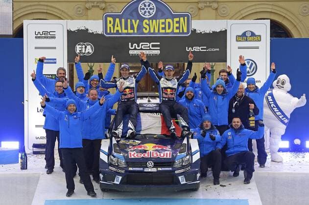 Motorsport, WRC, Rallye Schweden, Siegerehrung WRC Motorsport Rallye WM Rally Sweden 2016 Rally Sweden 2016