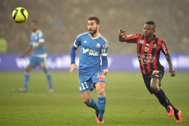 ROMAIN ALESSANDRINI (om) - Jean Michael SERI (nice) FOOTBALL : Nice vs Marseille - Ligue 1 - 14 02 2016 AnthonyBIBARD FEP 