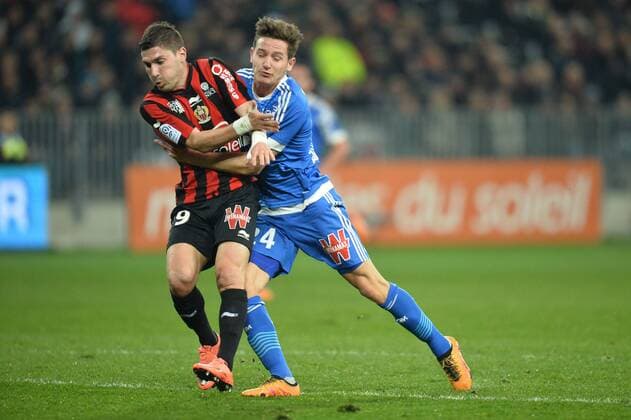 FLORIAN THAUVIN (om) - JEREMY PIED (nice) FOOTBALL : Nice vs Marseille - Ligue 1 - 14 02 2016 AnthonyBIBARD FEP 