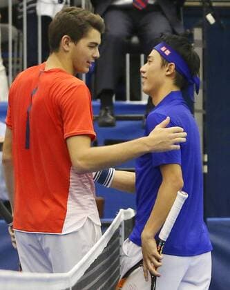 Nishikori completes four-peat at Memphis Open Kei Nishikori (R) of Japan is congratulated by Taylor Fritz of the United States after winning the singles final of the Memphis Open in Tennessee on Feb. 14, 2016. Dismissing Fritz 6-4, 6-4, Nishikori became the first player to win the tournament for four straight years. 