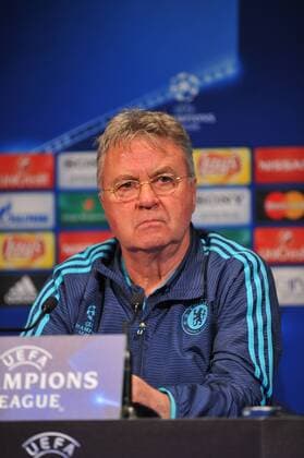 Fußball, Champions League, FC Chelsea PK Guus Hiddink (ENTRAINEUR CHELSEA) FOOTBALL : PK Chelsea FC London - Champions League - 15 02 2016 LECOEUR FEPx 