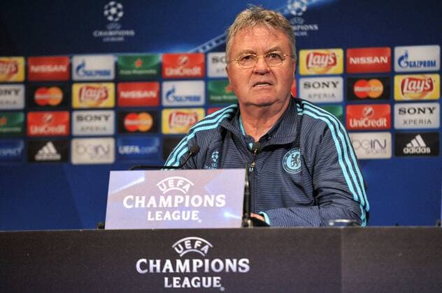 Bilder des Tages Fußball, Champions League, FC Chelsea PK Guus Hiddink (ENTRAINEUR CHELSEA) FOOTBALL : PK Chelsea FC London - Champions League - 15 02 2016 LECOEUR FEPx 