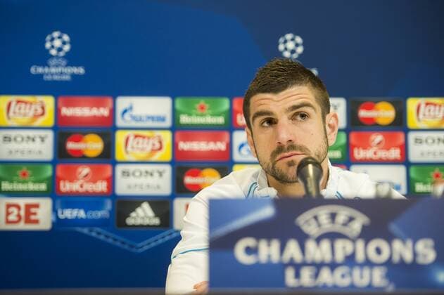 Fußball, Champions League, KAA Gent PK Gent s Stefan Mitrovic pictured during a press conference PK Pressekonferenz of Belgian first league soccer team KAA Gent, Tuesday 16 February 2016 in Gent. Gent is preparing for the first leg of the 1 8 finals of the UEFA Champions League competition against German club VfL Wolfsburg tomorrow. JASPERxJACOBS  x04793922x