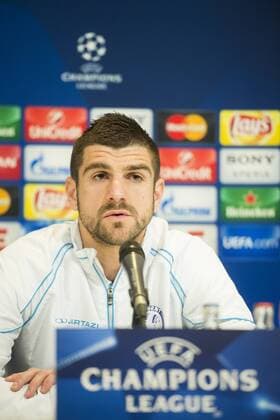 Fußball, Champions League, KAA Gent PK Gent s Stefan Mitrovic pictured during a press conference PK Pressekonferenz of Belgian first league soccer team KAA Gent, Tuesday 16 February 2016 in Gent. Gent is preparing for the first leg of the 1 8 finals of the UEFA Champions League competition against German club VfL Wolfsburg tomorrow. JASPERxJACOBS  x04793936x