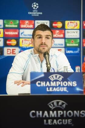 Fußball, Champions League, KAA Gent PK Gent s Stefan Mitrovic pictured during a press conference PK Pressekonferenz of Belgian first league soccer team KAA Gent, Tuesday 16 February 2016 in Gent. Gent is preparing for the first leg of the 1 8 finals of the UEFA Champions League competition against German club VfL Wolfsburg tomorrow. JASPERxJACOBS  x04793937x