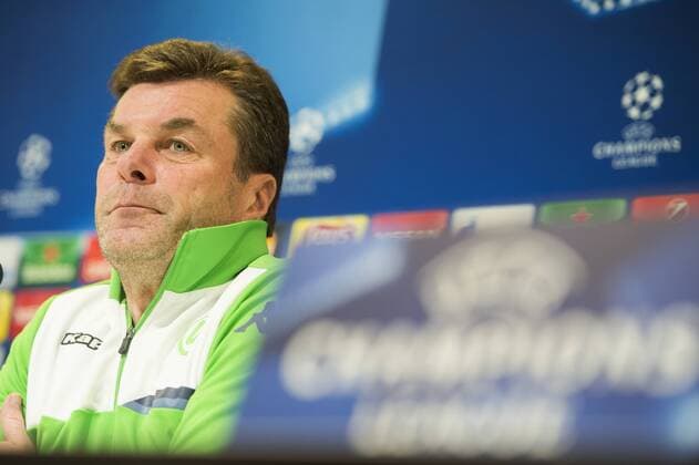 Fußball, Champions League, VfL Wolfsburg PK Wolfsburg s head coach Dieter Hecking pictured during a press conference PK Pressekonferenz of German soccer club VfL Wolfsburg, Tuesday 16 February 2016 in Gent. Wolfsburg is preparing for the first leg of the 1 8 finals of the UEFA Champions League competition against Belgian team KAA Gent tomorrow. JASPERxJACOBS  x04794212x