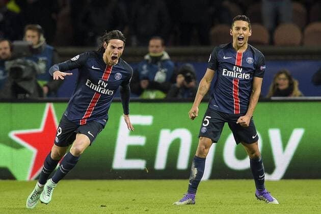 Fußball, Champions League, Paris St. Germain - FC Chelsea Edinson Cavani (PSG) - Fussball, Champions League, Paris Saint Germain PSG vs. FC Chelsea - 16 02 2016 JBAutissier Panoramic 