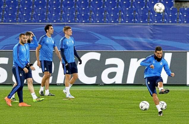 Real Madrid (Champions League) training session in Rome. In this picture, Cristiano Ronaldo, Jese, Nacho, Arbeloa and Kroos. xPABLOGARCIAx 