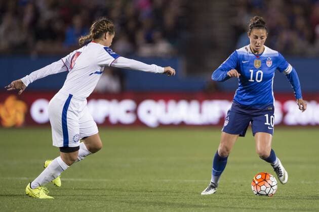 February 15, 2016: United States midfielder Carli Lloyd (10) controls the ball during the match between the United States and the Puerto Rico during the CONCACAF 2016 Olympic Qualifying Championship at Toyota Stadium, in Frisco, Texas. The US defeated Puerto Rico 10-0. Soccer 2016: United States vs Puerto Rico FEB 15 - ZUMAc04_