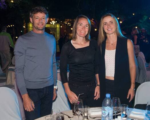 Dubai Duty Free Tennis Championships 2016 Players Party, Elina Svitolina mit ihren Trainern Iain Hughes und Justin Henin. Tennis - Dubai Tennis Championships 2016 - WTA Tennis Damen - Dubai Duty Free Tennis Stadium - Dubai - - United Arab Emirates - 16 February 2016.