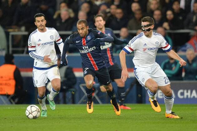LUCAS MOURA (psg) - Pedro Rodriguez Ledesma (che) - Cesar Azpilicueta (che) - Fussball, Champions League, Paris Saint Germain PSG vs. FC Chelsea - 16 02 2016 AnthonyBIBARD FEP Panoramic 