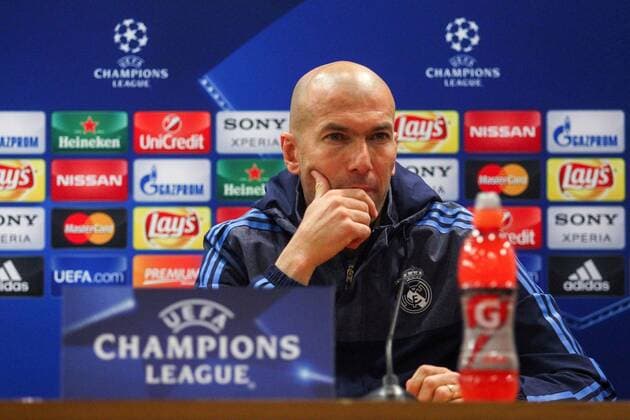 16.02.2016 Olimpico Stadium, Rome, Italy. Uefa Champions League. International press conference PK Pressekonferenz Real Madrd. ZIDANE ZINEDINE ahead of the game with Roma on 17th February. xACTIVAxFOTOx  ActionPlus11708433