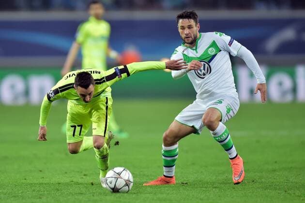 Milicevic Danijel midfielder of KAA Gent in duel with Christian Träsch midfielder of VfL Wolfsburg FOOTBALL : KAA Gent vs VFL Wolfsburg - Champions League 17 02 2016 PHOTONEWS PANORAMIC 