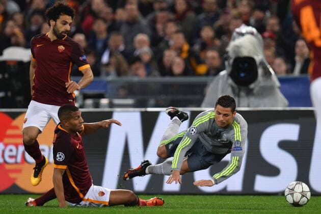 Mohamed Salah, William Vainqueur Roma, Cristiano Ronaldo Real Rom 17 02 2016 - Champions League 2015 2016 AS Rom-Real Madrid andreaxstaccioli