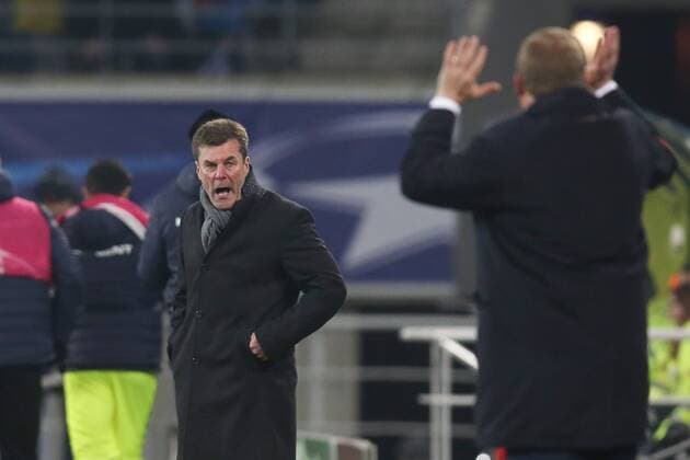 Wolfsburg s head coach Dieter Hecking pictured during a game between Belgian KAA Gent and German VfL Wolfsburg, a first leg of the 1 8 finals of the UEFA Champions League competition, in Gent, Wednesday 17 February 2016. BRUNOxFAHY  x04794814x