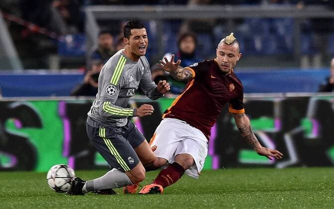 Radja Nainggolan Roma, Cristiano Ronaldo Real. Rom 17 02 2016 - Champions League 2015 2016 AS Rom-Real Madrid AntoxBaldassarre