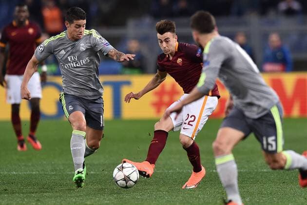 Stephan El Shaarawy Roma, James Rodriguez Real. Rom 17 02 2016 - Champions League 2015 2016 AS Rom-Real Madrid AntoxBaldassarre