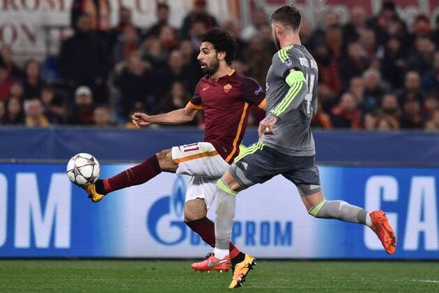 Mohamed Salah Roma, Sergio Ramos Real. Rom 17 02 2016 - Champions League 2015 2016 AS Rom-Real Madrid AntoxBaldassarre