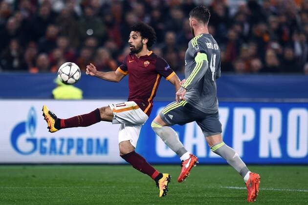 Rom 17 02 2016 - Champions League 2015 2016 AS Rom-Real Madrid Mohamed Salah-Sergio Ramos 