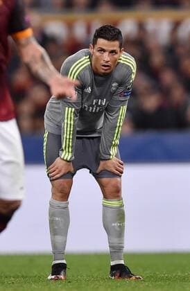 FUSSBALL CHAMPIONS LEAGUE SAISON 2015 2016 ACHTELFINAL HINSPIEL AS Rom - Real Madrid 17.02.2016 Cristiano Ronaldo (Real Madrid) nachdenklich 
