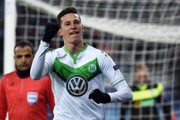 Julian Draxler midfielder of VfL Wolfsburg - joie FOOTBALL : KAA Gent vs VFL Wolfsburg - Champions League 17 02 2016 PHOTONEWS PANORAMIC 