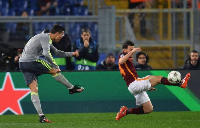 Bilder des Tages - SPORT Gol Cristiano Ronaldo Real Goal celebration Rom 17 02 2016 - Champions League 2015 2016 AS Rom-Real Madrid andreaxstaccioli