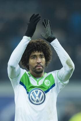 Wolfsburg s Dante celebrates after winning a game between Belgian KAA Gent and German VfL Wolfsburg, a first leg of the 1 8 finals of the UEFA Champions League competition, in Gent, Wednesday 17 February 2016. JASPERxJACOBS  x04794974x