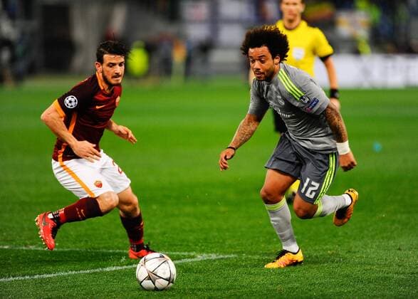 IPP20160217 Football - soccer: UEFA Champions League, AS Rom - Real madrid cf, Marcelo e Alessandro Florenzi (Hinweis: Verwendung nur in Deutschland - only Germany) xHOCHxZWEIx xItalyxPhotoxPressx 
