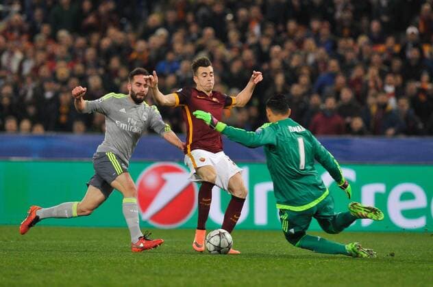 IPP20160217 Football - soccer: UEFA Champions League, AS Rom - Real madrid, Stephan El Shaarawy anticipato in area da Keylor Navas (Hinweis: Verwendung nur in Deutschland - only Germany) xHOCHxZWEIx xItalyxPhotoxPressx 