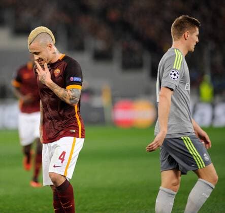 FuÃŸball, Champions League, AS Rom - Real Madrid 17.02.2016. Stadio Olimpico, Rome, Italy. UEFA Champions League, Round of 16 - first leg, AS Roma versus Real Madrid. Radja Nainggolan dejected during the game xACTIVAxFOTOx  ActionPlus11708685