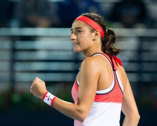 Caroline Garcia (FRA) macht die Faust und jubelt, Jubel, Emotion, Tennis - Dubai Tennis Championships 2016 - WTA Tennis Damen - Dubai Duty Free Tennis Stadium - Dubai - - United Arab Emirates - 19 February 2016.