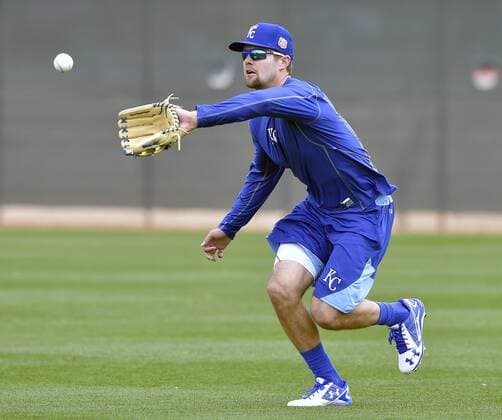 Feb. 19, 2016 - Surprise, AZ, USA - The Kansas City Royals Bubba Starling during a spring training workout on Friday, Feb. 19, 2016, in Surprise, Az. Kansas City Royals spring training - ZUMAm67_