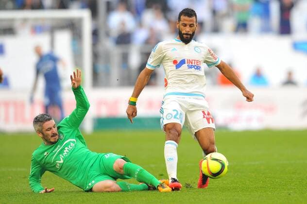 Fußball, Frankreich, Olympique Marseille - AS St. Etienne FABIEN LEMOINE (asse) - Alaixys ROMAO (om) FOOTBALL : Marseille vs Saint Etienne - Ligue 1 - 21 02 2016 FEP Panoramic 