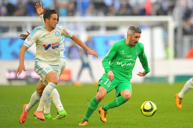 Fußball, Frankreich, Olympique Marseille - AS St. Etienne FABIEN LEMOINE (asse) - JAVIER MANQUILLO (om) FOOTBALL : Marseille vs Saint Etienne - Ligue 1 - 21 02 2016 FEP Panoramic 