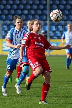 v.li.: Die österreichischen Nationalspielerinnen Nicole Billa (Hoffenheim, 16), Nina Burger (Sand, 19), Fussball, Allianz Frauen-Bundesliga, TSG 1899 Hoffenheim - SC Sand, xozx