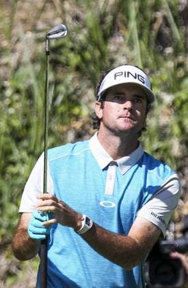 Feb. 21, 2016 - Los Angeles, California, U.S - Bubba Watson looks at his shot on the final round of the PGA Golf Herren Tour Northern Trust Open golf tournament at Riviera Country Club on February 21, 2016, in Los Angeles. Bubba Watson won the Northern Trust Open. Bubba Watson Wins Northern Trust Open 2016 - ZUMAc68_