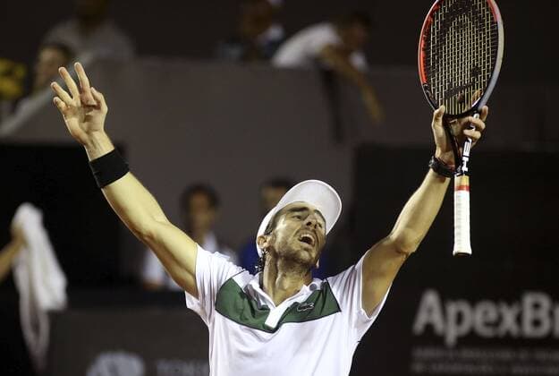 Tennis, Pablo Cuevas gewinnt ATP-Turnier in Rio de Janeiro Uruguayan Pablo Cuevas celebrates after winning the Rio Open tennis tournament 2016, in Rio de Janeiro, Brazil, 21 February 2016. Rio Open tennis tournament !ACHTUNG: NUR REDAKTIONELLE NUTZUNG!  20160222-635917270831544814